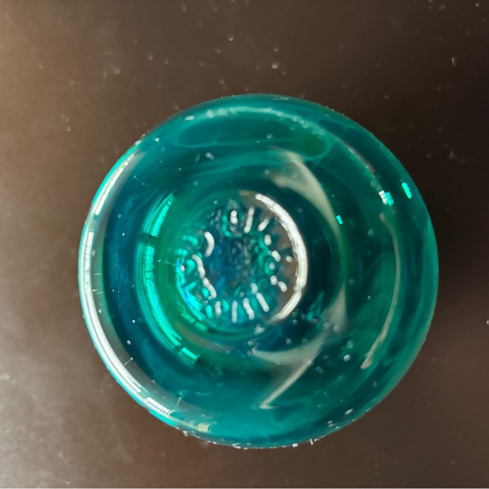 Glassybaby Handblown Teal and Green Glass Votive - Picture 5 of 7